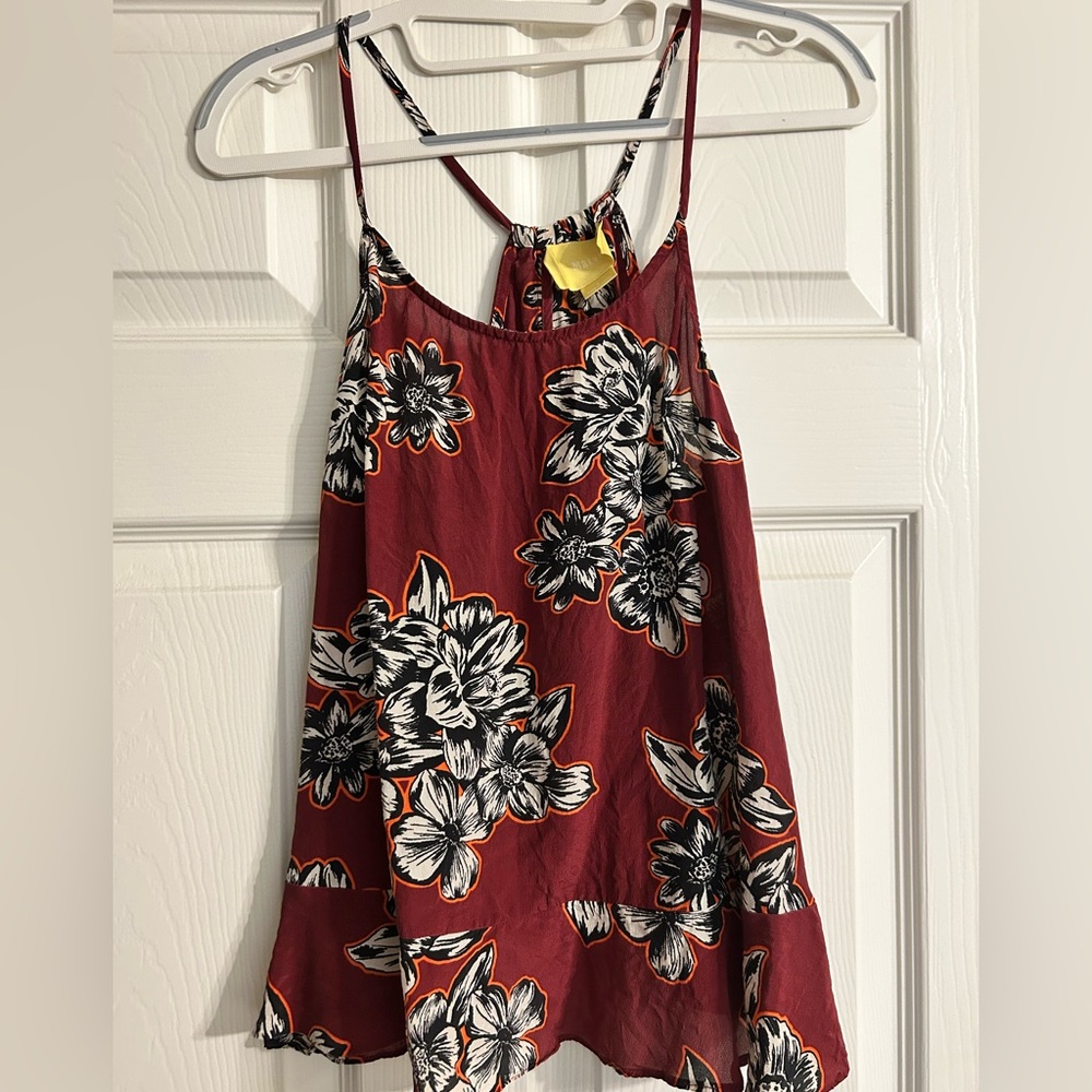 Maeve By‎ Anthropologie Zebella Silk Floral Tank Top Size 2